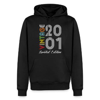 Vintage 2001 Vintage Geburtstag Retro Vintage - Männer Premium Bio Hoodie - Schwarz - Vorne - Nico (187cm)