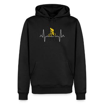 Battement de cœur BMX - Sweat à capuche Premium bio Homme - noir - Devant - Nico (187cm)