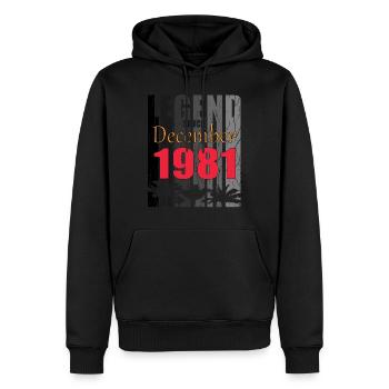 1981 geboren Im Dezember Retro Geschenkidee - Männer Premium Bio Hoodie - Schwarz - Vorne - Nico (187cm)
