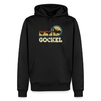 drôle de coq coq coq éleveur de poulet coq - Sweat à capuche Premium bio Homme - noir - Devant - Nico (187cm)