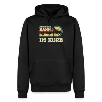 Ich bin der Hahn im Korb Hühner Huhn Gockel Hahn - Männer Premium Bio Hoodie - Schwarz - Vorne - Nico (187cm)