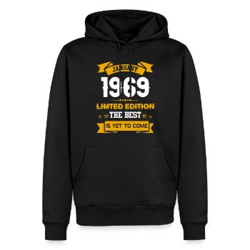 Januar 1969 Geburtstagsgeschenk - Männer Premium Bio Hoodie - Schwarz - Vorne - Nico (187cm)