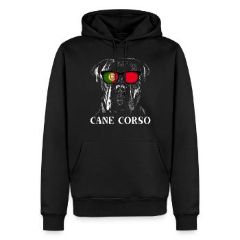 Cane Corso Portugal - Sweat à capuche Premium bio Homme - noir - Devant - Nico (187cm)