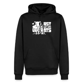 Ich Mag Ratten Einfach Sehr Süß Tier Ratte - Männer Premium Bio Hoodie - Schwarz - Vorne - Nico (187cm)