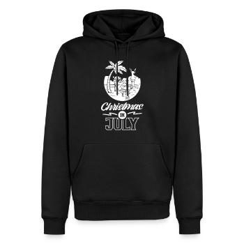 Weihnachten im juli Noël en juillet Humour Père Noël - Sweat à capuche Premium bio Homme - noir - Devant - Nico (187cm)