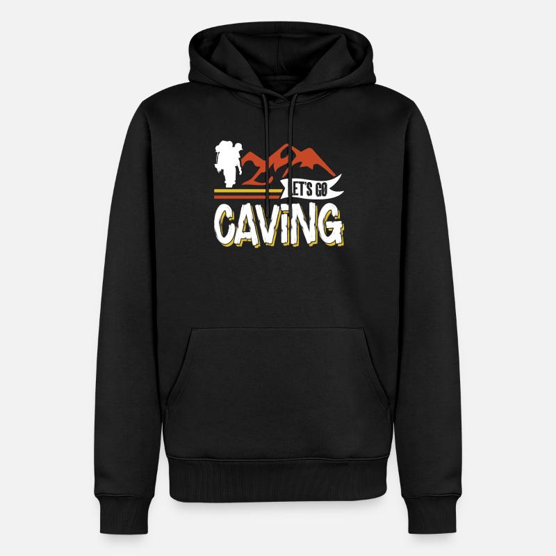 Allons à Cave Cave Caving - Sweat à capuche Premium bio Homme - noir