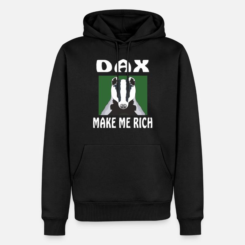 DAX MAKE ME RICH - Männer Premium Bio Hoodie - Schwarz