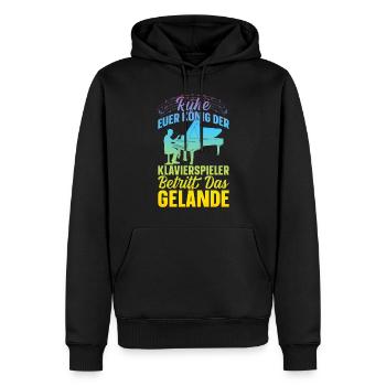 Klavier Spieler Pianisten - Lustige Klavierspieler - Männer Premium Bio Hoodie - Schwarz - Vorne - Nico (187cm)