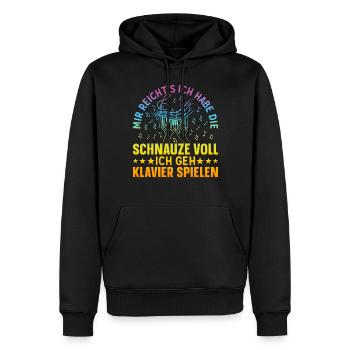 Klavier Spieler Pianisten - Lustiger Klavierspiele - Männer Premium Bio Hoodie - Schwarz - Vorne - Nico (187cm)