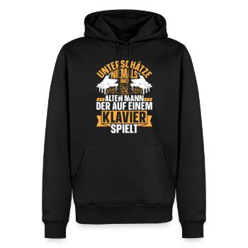 Klavierspieler Großvater Pianist Klavierspieler Op - Männer Premium Bio Hoodie - Schwarz - Vorne - Nico (187cm)