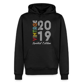 Vintage 2019 Vintage Birthday Retro Vintage - Men’s Premium Organic Hoodie - black - Front - Nico (187cm)