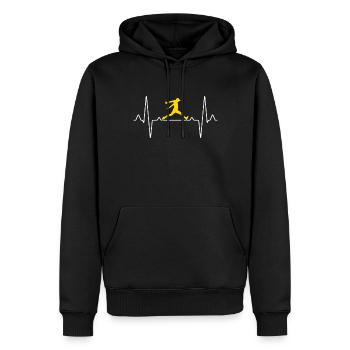 Battement de cœur Parkour - Sweat à capuche Premium bio Homme - noir - Devant - Nico (187cm)