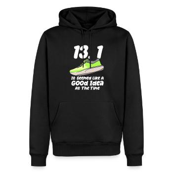 13.1 Cela semblait être une bonne idée marathonien - Sweat à capuche Premium bio Homme - noir - Devant - Nico (187cm)