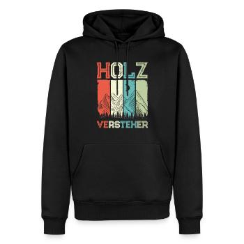 Holzversteher Holz Hacken Retro Vintage - Männer Premium Bio Hoodie - Schwarz - Vorne - Nico (187cm)