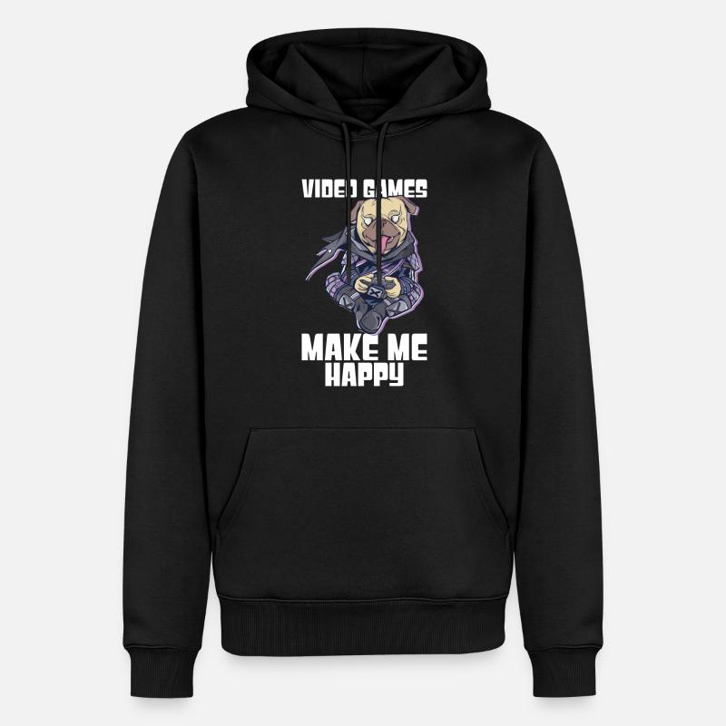 Chien de jeu - Sweat à capuche Premium bio Homme - noir