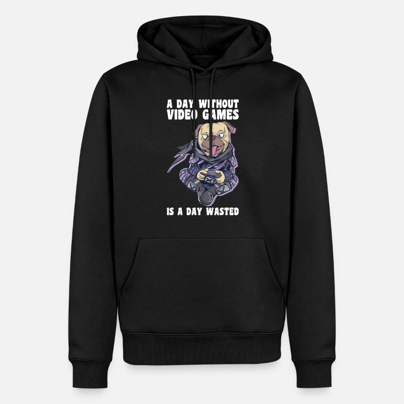 Chien de jeu - Sweat à capuche Premium bio Homme - noir