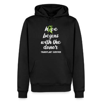 Nierenspender - Männer Premium Bio Hoodie - Schwarz - Vorne - Nico (187cm)