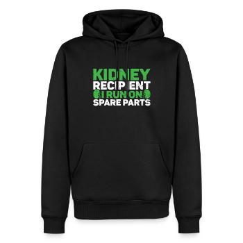Nierenspender - Männer Premium Bio Hoodie - Schwarz - Vorne - Nico (187cm)