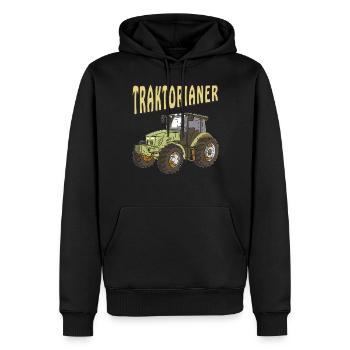 TRATTORE TRATTORE - Felpa con cappuccio ecologica premium da uomo - nero - Fronte - Nico (187cm)