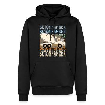 BETONFAHRER - Männer Premium Bio Hoodie - Schwarz - Vorne - Nico (187cm)