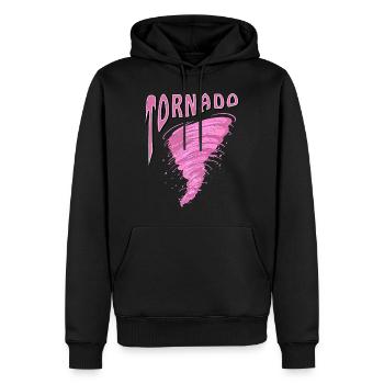 TORNADO - Männer Premium Bio Hoodie - Schwarz - Vorne - Nico (187cm)
