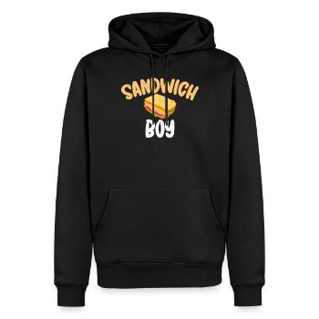 Cadeau Sandwich Lover - Sweat à capuche Premium bio Homme - noir - Devant - Nico (187cm)
