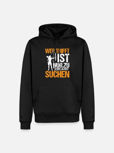 Bogenschießen - Männer Premium Bio Hoodie - Schwarz