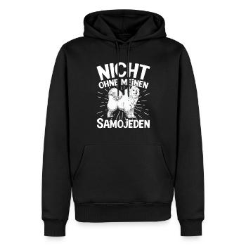 Nicht ohne meinen Samojede Samojedenspitz - Männer Premium Bio Hoodie - Schwarz - Vorne - Nico (187cm)