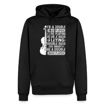 I’m A Double Bass - Contrebasse Contrebasse - Sweat à capuche Premium bio Homme - noir - Devant - Nico (187cm)