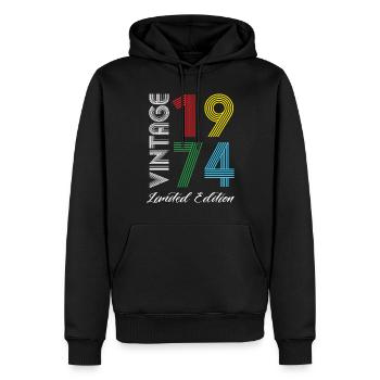 Vintage 1974 Vintage Geburtstag Retro Vintage - Männer Premium Bio Hoodie - Schwarz - Vorne - Nico (187cm)