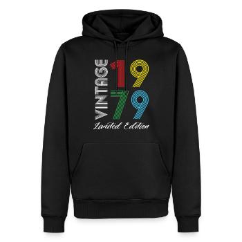 Vintage 1979 Vintage Geburtstag Retro Vintage - Männer Premium Bio Hoodie - Schwarz - Vorne - Nico (187cm)