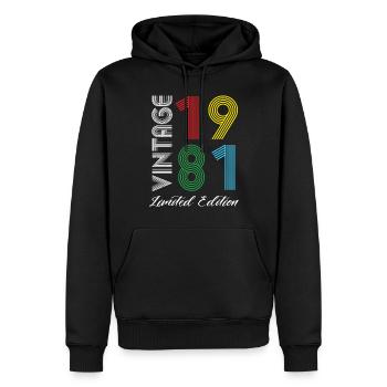 Vintage 1981 Vintage Geburtstag Retro Vintage - Männer Premium Bio Hoodie - Schwarz - Vorne - Nico (187cm)