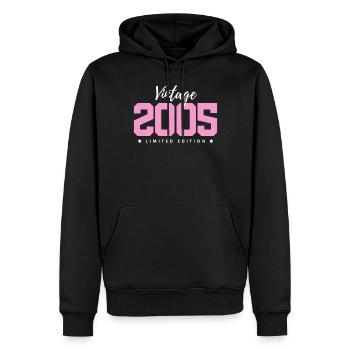 18 ans millésime 2005 rétro 18ème anniversaire - Sweat à capuche Premium bio Homme - noir - Devant - Nico (187cm)