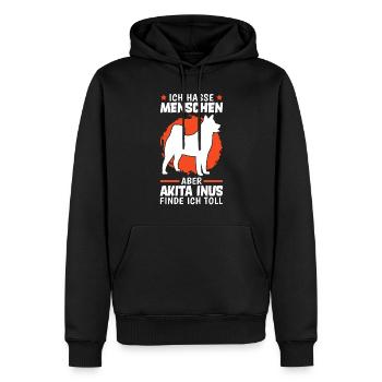 Akita Inus finde ich toll japanischer Spitz - Männer Premium Bio Hoodie - Schwarz - Vorne - Nico (187cm)