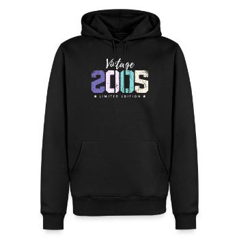 18 ans millésime 2005 rétro 18ème anniversaire - Sweat à capuche Premium bio Homme - noir - Devant - Nico (187cm)