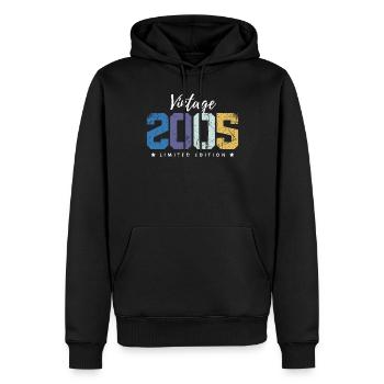 18 ans millésime 2005 rétro 18ème anniversaire - Sweat à capuche Premium bio Homme - noir - Devant - Nico (187cm)