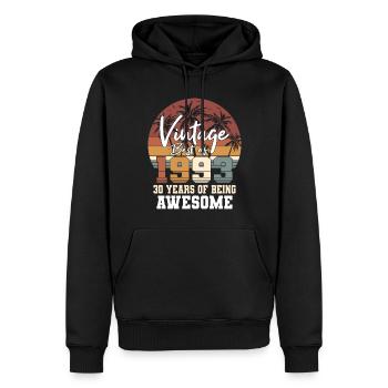 30th birthday born 1993 Best of 1993 - Men’s Premium Organic Hoodie - black - Front - Nico (187cm)