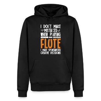 Flûte - Sweat à capuche Premium bio Homme - noir - Devant - Nico (187cm)
