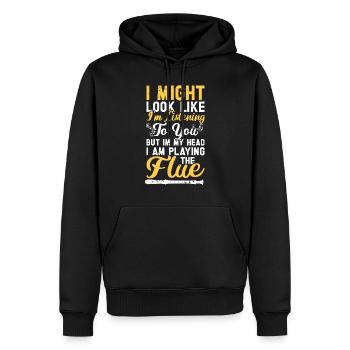 Flûte - Sweat à capuche Premium bio Homme - noir - Devant - Nico (187cm)