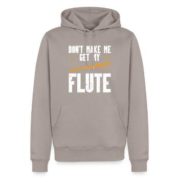 Flöte - Männer Premium Bio Hoodie - Taupe - Vorne - Nico (187cm)