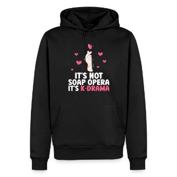 K-Drame - Sweat à capuche Premium bio Homme - noir - Devant - Nico (187cm)