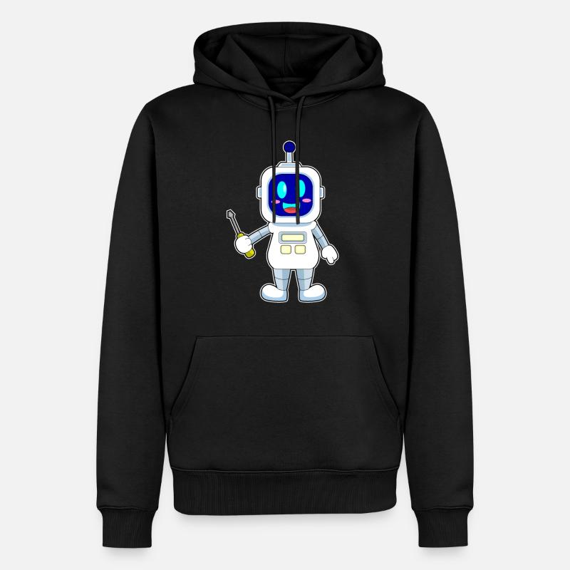 Roboter Handwerker Schraubenzieher - Männer Premium Bio Hoodie - Schwarz
