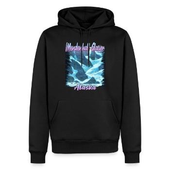 Mendenhall Glacier Alaska - Sweat à capuche Premium bio Homme - noir - Devant - Nico (187cm)