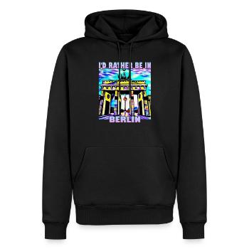 I'd rather be in Berlin - Men’s Premium Organic Hoodie - black - Front - Nico (187cm)