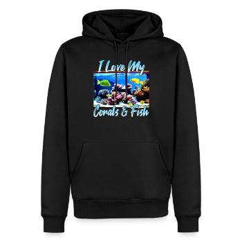 Salzwasseraquarium Korallen Fische - Männer Premium Bio Hoodie - Schwarz - Vorne - Nico (187cm)