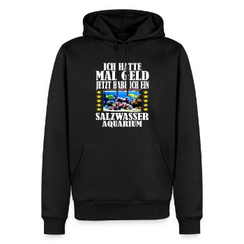 Salzwasseraquarium Sprüche auf Deutsch - Männer Premium Bio Hoodie - Schwarz - Vorne - Nico (187cm)