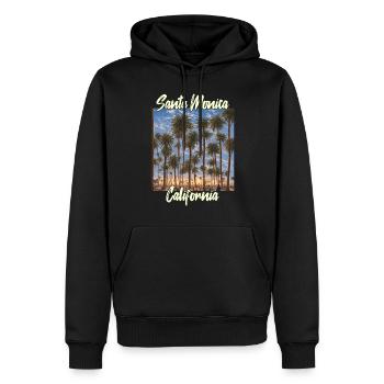Santa Monica California - Männer Premium Bio Hoodie - Schwarz - Vorne - Nico (187cm)