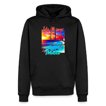 Isla Mujeres Mexico - Men’s Premium Organic Hoodie - black - Front - Nico (187cm)