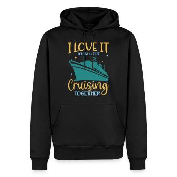 Family Vacation 2023 I Love It When We’re Cruising - Männer Premium Bio Hoodie - Schwarz - Vorne - Nico (187cm)