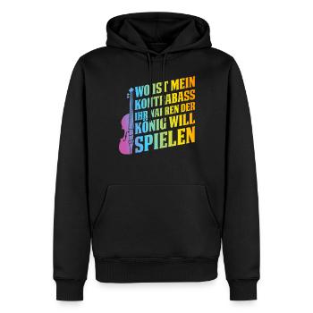 Where's My Double Bass - Contrabass Double Bass Pl - Männer Premium Bio Hoodie - Schwarz - Vorne - Nico (187cm)